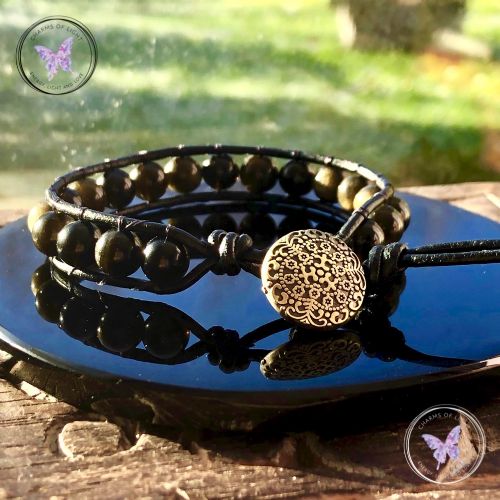 Golden Obsidian 8mm Wrap Bracelet